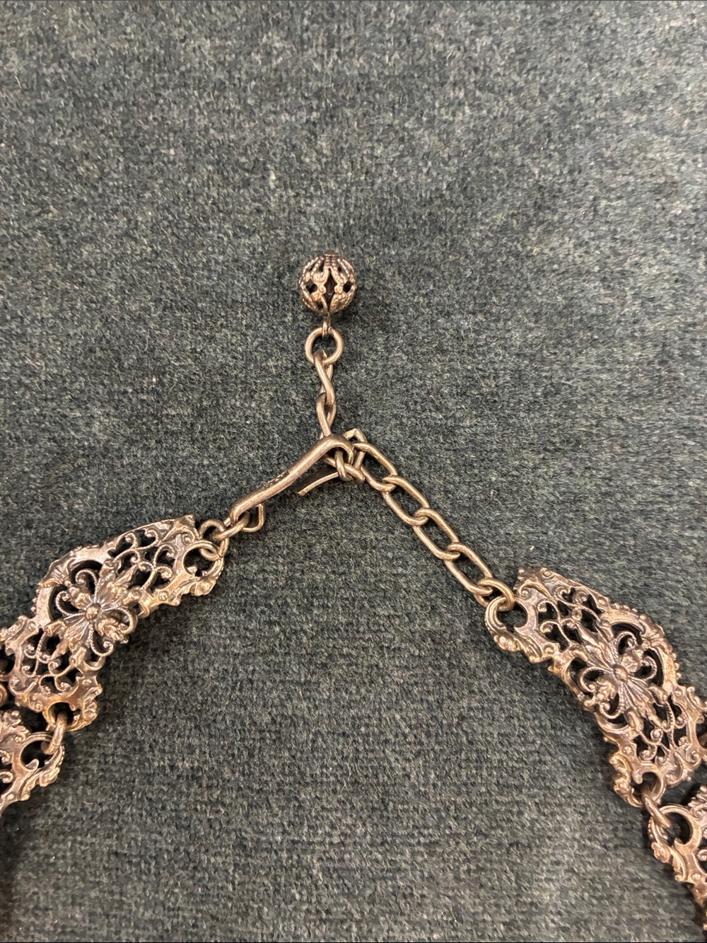 Napier silver-tone filigree bib necklace - Picture 2 of 5